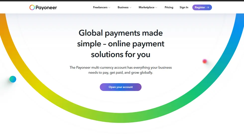 Payoneer Home Page